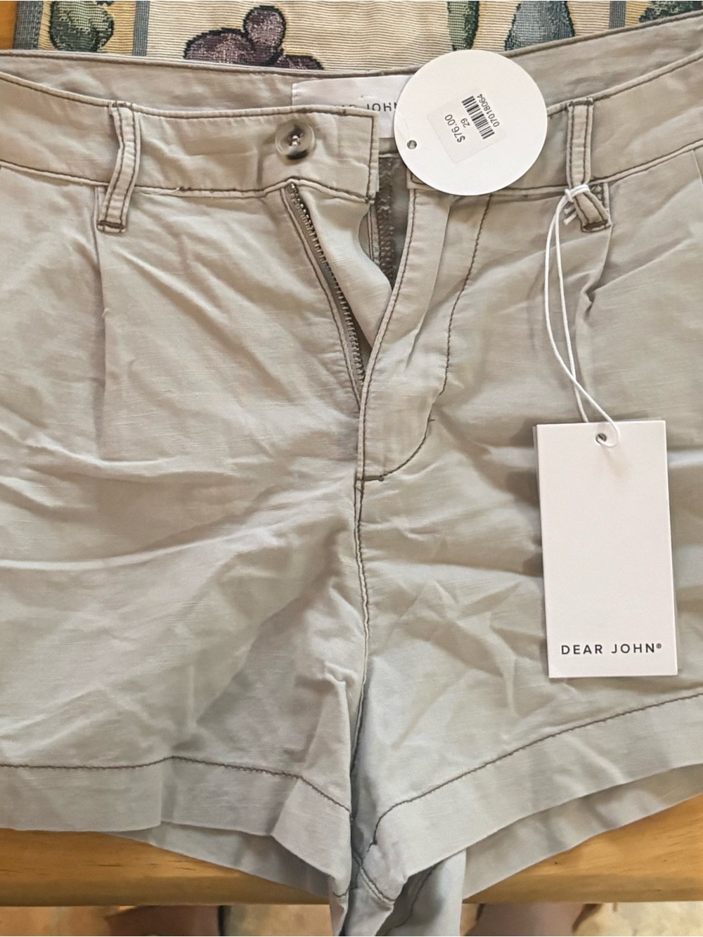 Dear John Neutral Beige Cotton-Blend Shorts with Tag